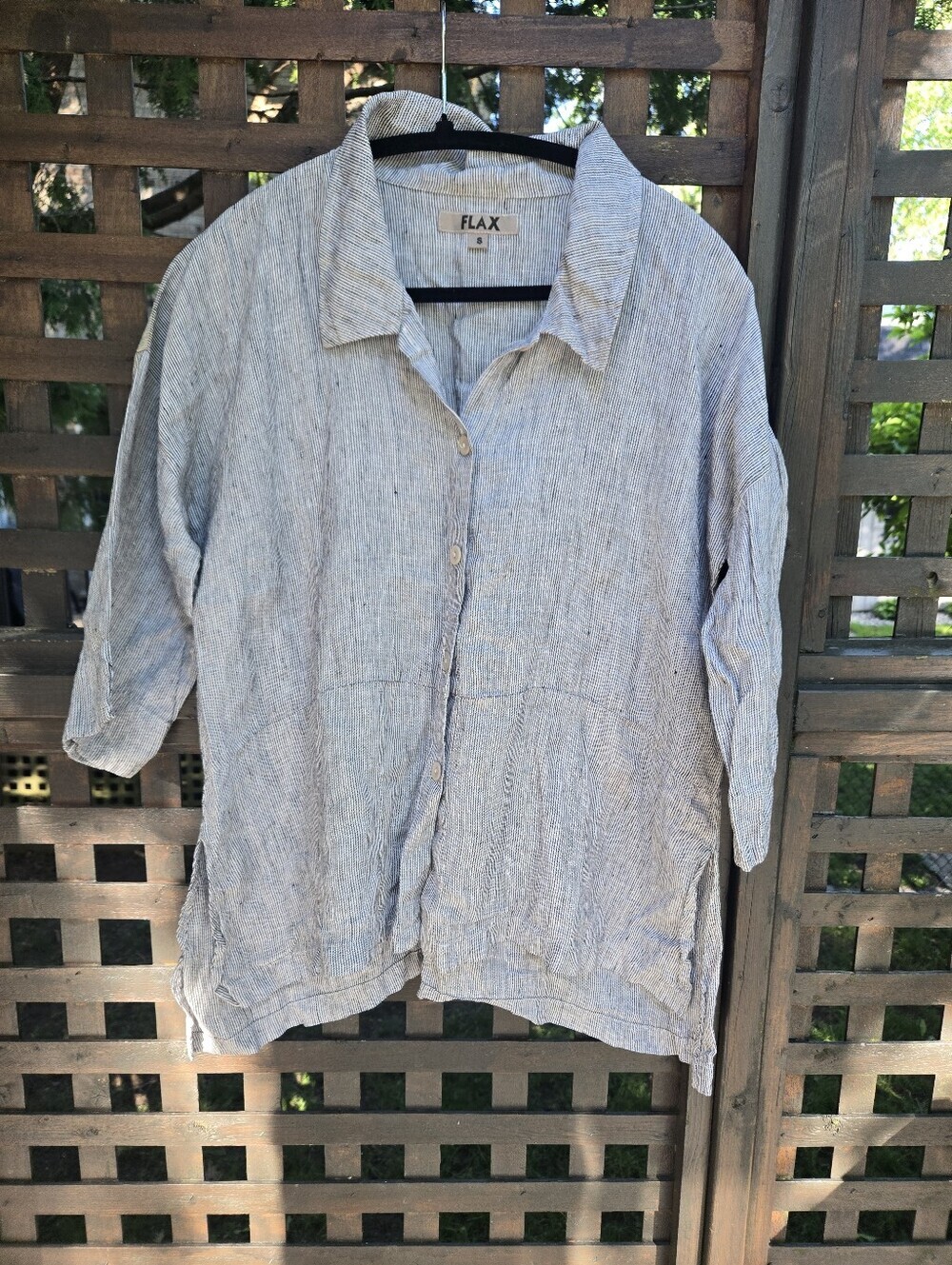 Flax Striped Linen Top